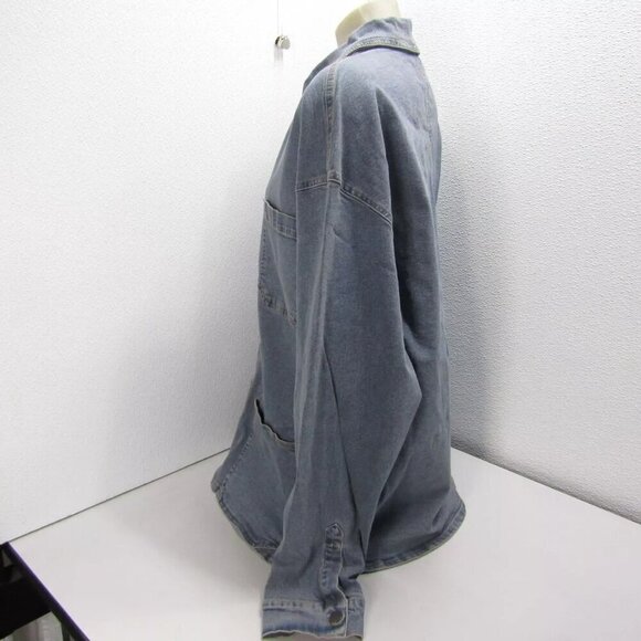 NEW UNISON LABEL Womens Oversized Denim Shirt Jacket Size XL Denim Blue - Picture 5 of 12